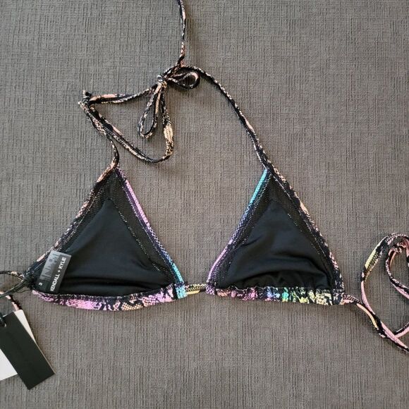 Kendall & Kylie Women's Mesh Trim Tie Dye Snake Triangle Bikini Set Size… - Picture 15 of 16